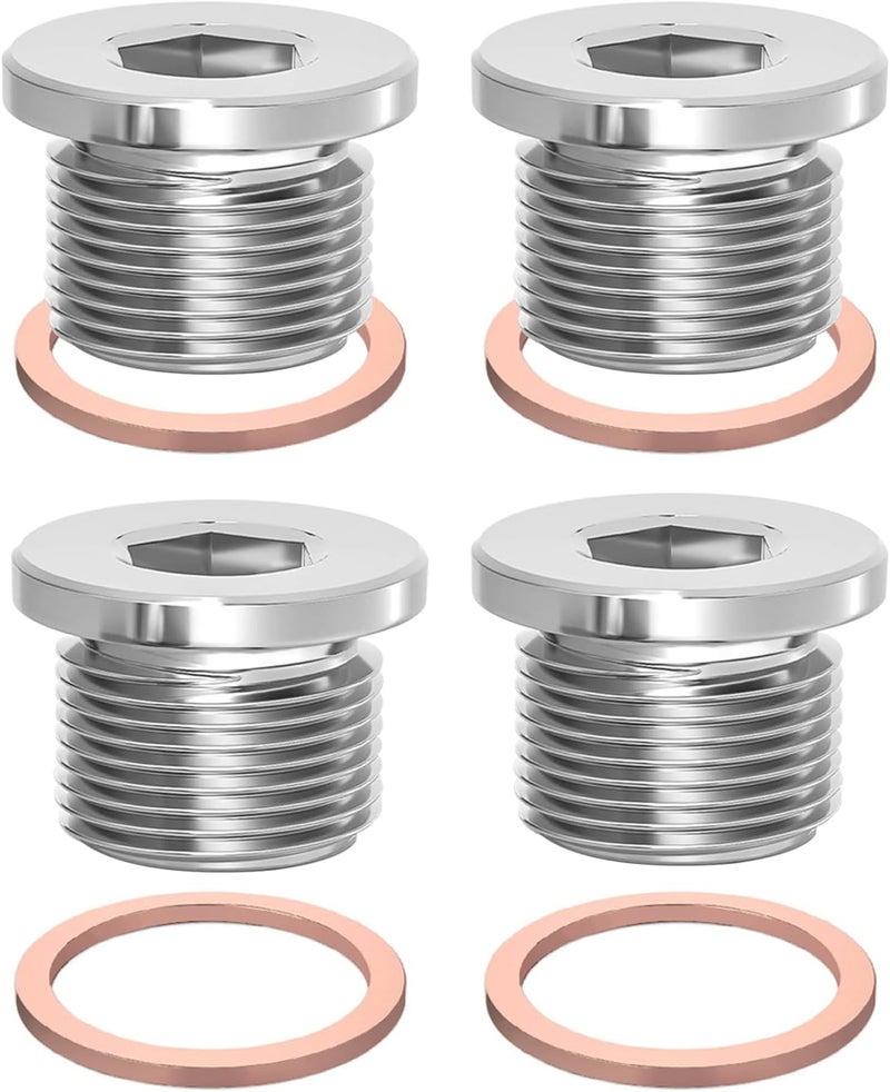 Sunxeke M18 x 1.5 Sensor Plug Standard with Inner Hex Head,304 Stainless Steel Universal Fit with Red Copper O-Ring for Motorbike,Trucks and Motorcycles - Image 1